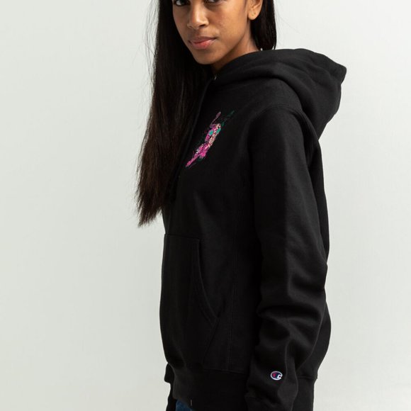 Champion Lunar New Year Collection Black Hoodie Neon Tiger Graphic Size M NWT - Picture 4 of 16